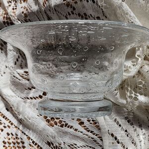 Bubble Glass Art Glass Footed Bowl